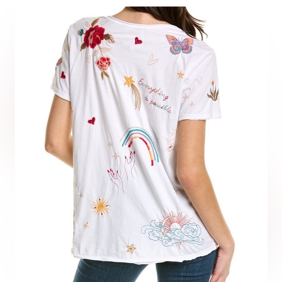 Johnny Was Monroe Everyday Tee  Size XL - Style J11622-5. White. Worn 3 times. - Picture 2 of 6